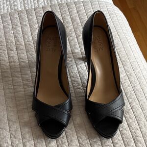 Naturalizer Odetta Black Peep Toe Heels